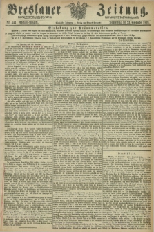 Breslauer Zeitung. Jg.50, Nr. 443 (23 September 1869) - Morgen-Ausgabe + dod.