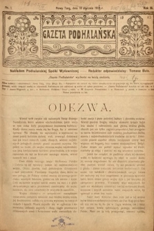 Gazeta Podhalańska. 1915, nr 1