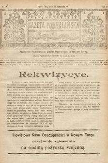 Gazeta Podhalańska. 1917, nr 47