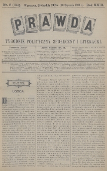 Prawda : tygodnik polityczny, społeczny i literacki. 1903, nr 2