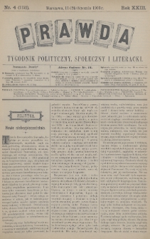 Prawda : tygodnik polityczny, społeczny i literacki. 1903, nr 4