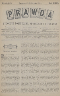 Prawda : tygodnik polityczny, społeczny i literacki. 1903, nr 5