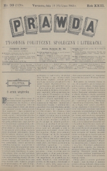 Prawda : tygodnik polityczny, społeczny i literacki. 1903, nr 30