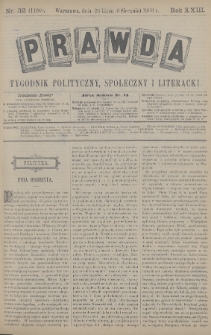 Prawda : tygodnik polityczny, społeczny i literacki. 1903, nr 32