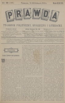 Prawda : tygodnik polityczny, społeczny i literacki. 1903, nr 48