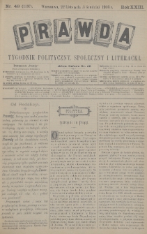 Prawda : tygodnik polityczny, społeczny i literacki. 1903, nr 49