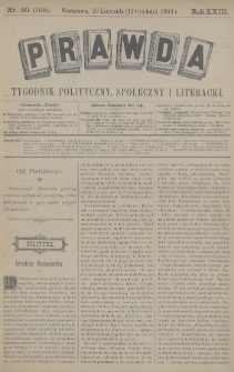 Prawda : tygodnik polityczny, społeczny i literacki. 1903, nr 50