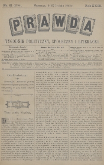 Prawda : tygodnik polityczny, społeczny i literacki. 1903, nr 51