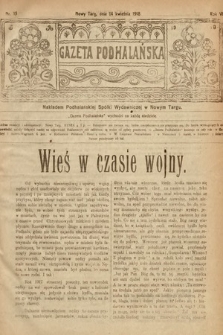 Gazeta Podhalańska. 1918, nr 15