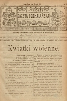 Gazeta Podhalańska. 1918, nr 20