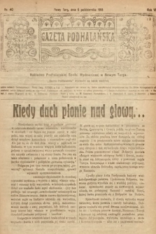 Gazeta Podhalańska. 1918, nr 40