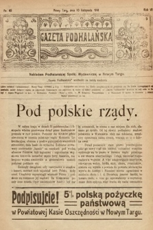 Gazeta Podhalańska. 1918, nr 45