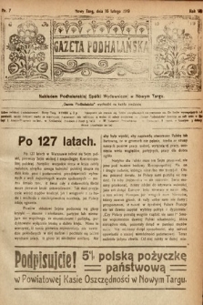 Gazeta Podhalańska. 1919, nr 7