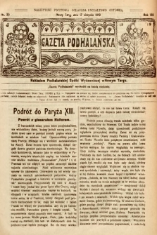 Gazeta Podhalańska. 1919, nr 33
