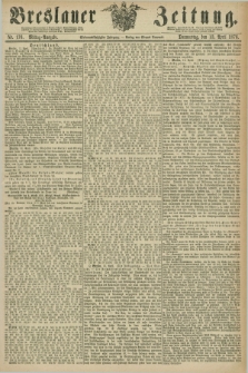Breslauer Zeitung. Jg.57, Nr. 176 (13 April 1876) - Mittag-Ausgabe