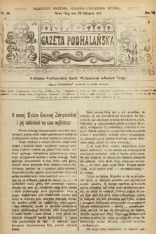 Gazeta Podhalańska. 1919, nr 48