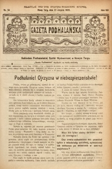 Gazeta Podhalańska. 1920, nr 34