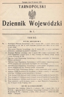 Tarnopolski Dziennik Wojewódzki. 1939, nr 1