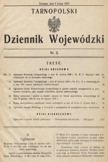 Tarnopolski Dziennik Wojewódzki. 1939, nr 2