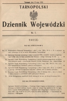 Tarnopolski Dziennik Wojewódzki. 1939, nr 7