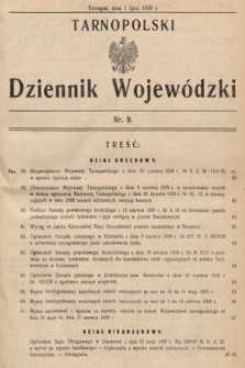 Tarnopolski Dziennik Wojewódzki. 1939, nr 9