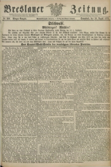 Breslauer Zeitung. Jg.59, Nr. 369 (10 August 1878) - Morgen-Ausgabe + dod.