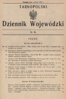 Tarnopolski Dziennik Wojewódzki. 1939, nr 10