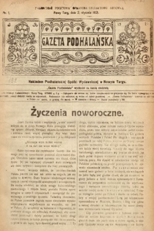 Gazeta Podhalańska. 1921, nr 1