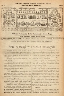 Gazeta Podhalańska. 1921, nr 4