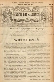 Gazeta Podhalańska. 1921, nr 6
