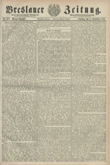 Breslauer Zeitung. Jg.60, Nr. 429 (14 September 1879) - Morgen-Ausgabe + dod.