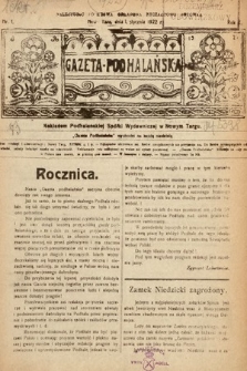 Gazeta Podhalańska. 1922, nr 1