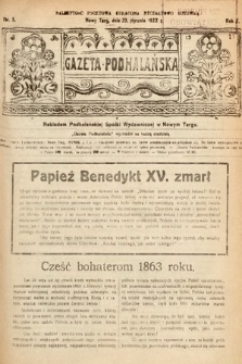 Gazeta Podhalańska. 1922, nr 5