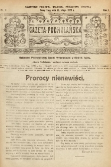 Gazeta Podhalańska. 1922, nr 7