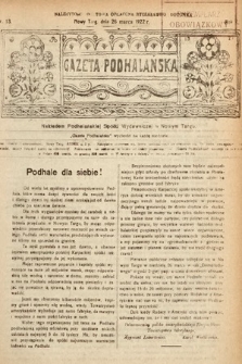 Gazeta Podhalańska. 1922, nr 13