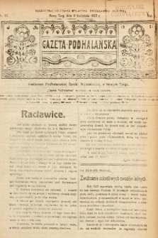 Gazeta Podhalańska. 1922, nr 15