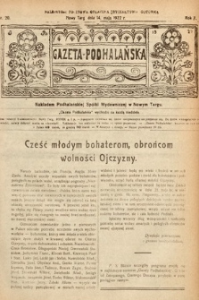 Gazeta Podhalańska. 1922, nr 20