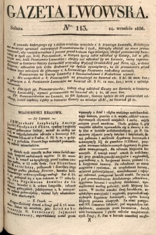 Gazeta Lwowska. 1836, nr 113