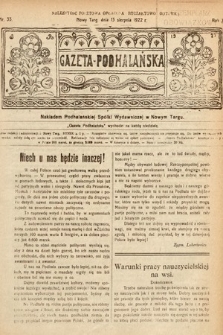 Gazeta Podhalańska. 1922, nr 33