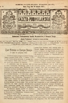 Gazeta Podhalańska. 1922, nr 34