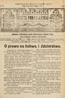 Gazeta Podhalańska. 1922, nr 35
