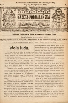 Gazeta Podhalańska. 1922, nr 40