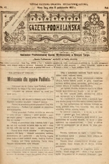 Gazeta Podhalańska. 1922, nr 42