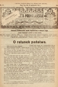 Gazeta Podhalańska. 1922, nr 44