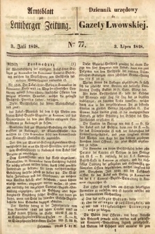 Amtsblatt zur Lemberger Zeitung = Dziennik Urzędowy do Gazety Lwowskiej. 1848, nr 77