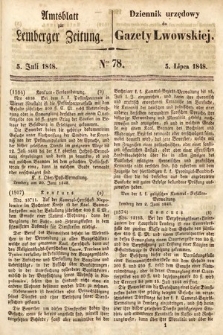 Amtsblatt zur Lemberger Zeitung = Dziennik Urzędowy do Gazety Lwowskiej. 1848, nr 78