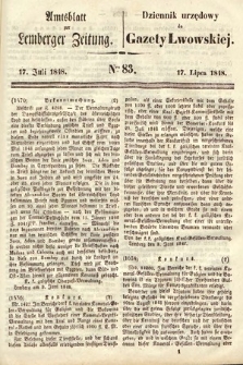 Amtsblatt zur Lemberger Zeitung = Dziennik Urzędowy do Gazety Lwowskiej. 1848, nr 83