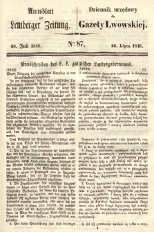 Amtsblatt zur Lemberger Zeitung = Dziennik Urzędowy do Gazety Lwowskiej. 1848, nr 87