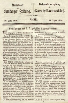 Amtsblatt zur Lemberger Zeitung = Dziennik Urzędowy do Gazety Lwowskiej. 1848, nr 88