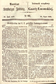 Amtsblatt zur Lemberger Zeitung = Dziennik Urzędowy do Gazety Lwowskiej. 1848, nr 89
